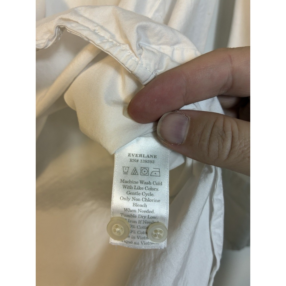 Everlane Popover Top Sz Small Oversized 100% Cotton White Office Casual - Picture 3 of 7